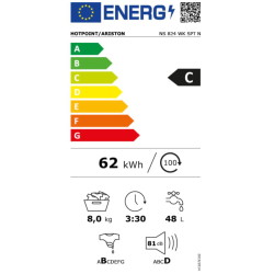 MAQUINA LAVAR ROUPA HOTPOINT 8KG NS 824 WK SPT N